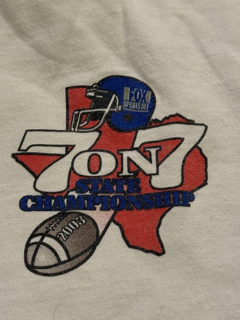 Adidas Y2K 2003 Texas State Championship 7 on 7 Football Screen T-Shirt Size L